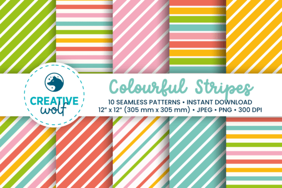 Download Bold Colorful Stripes Seamless Patterns - Premium Bundle
