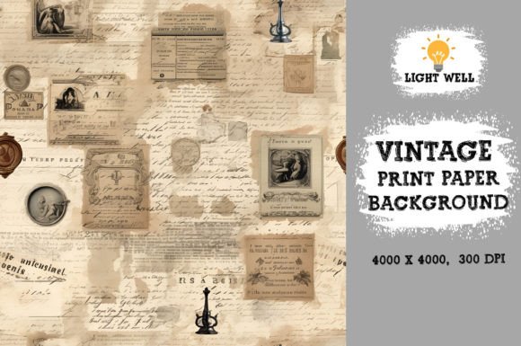 Download Vintage Print Ephemera Paper Pack - Vintage print Collection