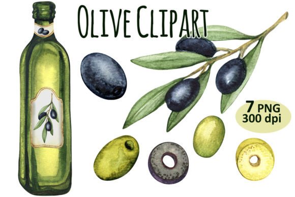 Download Olive Oil Clipart PNG Sublimation Set - Olive Collection