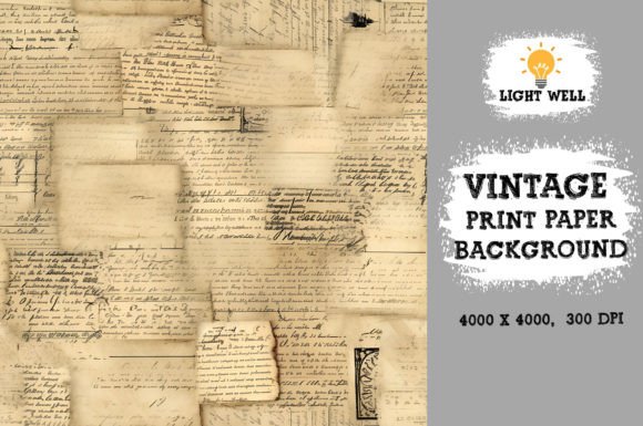 Download Vintage Print Ephemera Paper Pack - Vintage print Collection