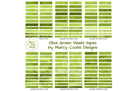 Download Olive Green Digital Washi Tape Printable - Olive Collection