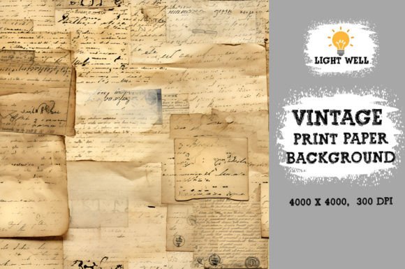 Download Vintage Print Ephemera Paper Pack - Vintage print Collection