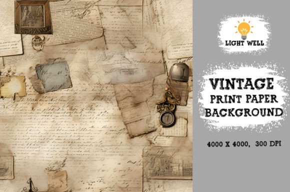 Download Vintage Print Ephemera Paper Pack - Vintage print Collection