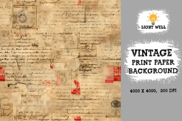 Download Vintage Print Ephemera Paper Pack - Vintage print Collection