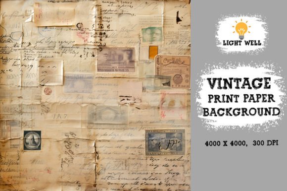 Download Vintage Print Ephemera Paper Pack - Vintage print Collection