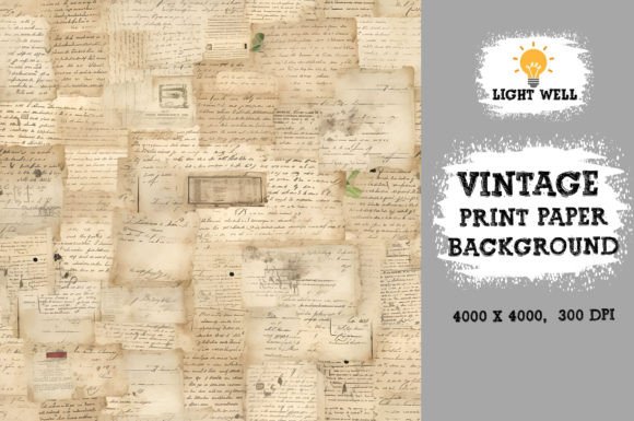 Download Vintage Print Ephemera Paper Pack - Vintage print Collection