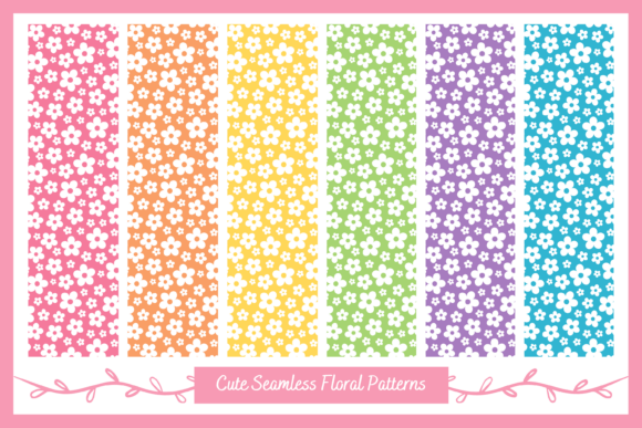 Download Cute Floral Pattern with Rainbow Colors - Floral pattern Collection