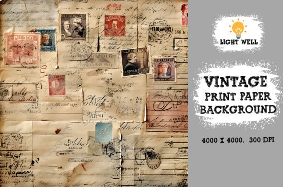 Download Vintage Print Ephemera Paper Pack - Vintage print Collection