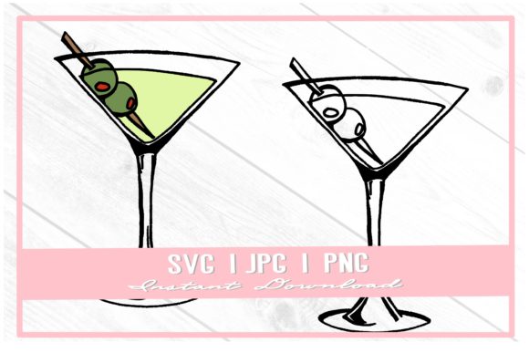 Download Dirty Martini Doodle Green Olive Drink - Premium Resources