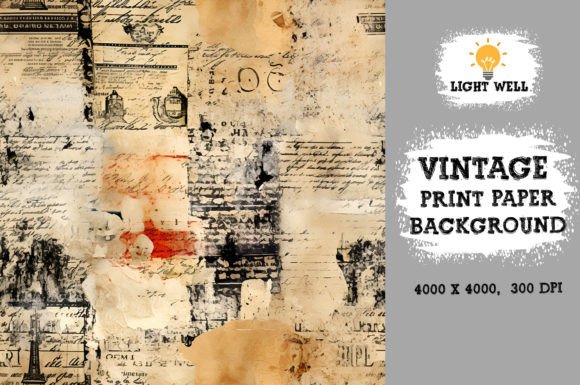 Download Vintage Print Ephemera Paper Pack - Vintage print Collection