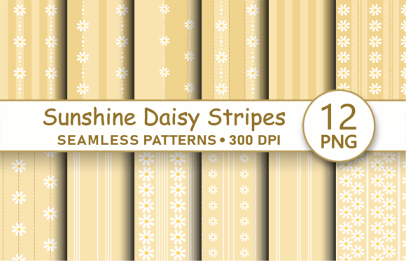 Download Sunshine Yellow Daisy Striped Patterns - Sunshine yellow Collection