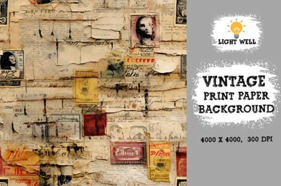 Download Vintage Print Ephemera Paper Pack - Vintage print Collection