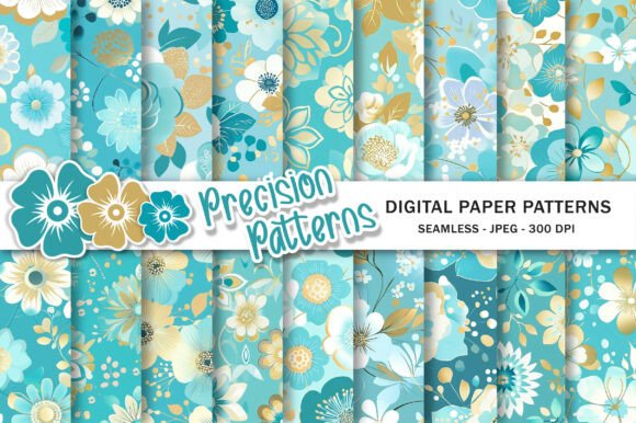Download Blue and Gold Floral Pattern - Floral pattern Collection