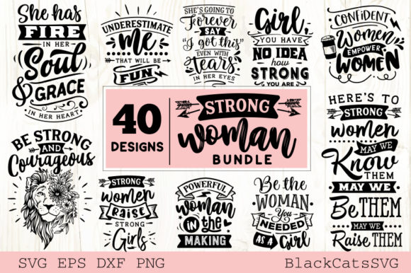 Download Strong Woman Bundle 40 Designs - Designs Collection