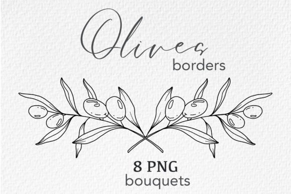Download Olive Branches LINE ART. OLIVES CLIPART - Olive Collection