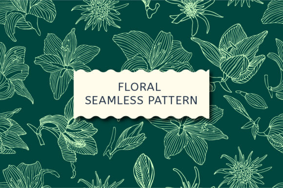 Download Vector Floral Pattern with Lily - Floral pattern Collection